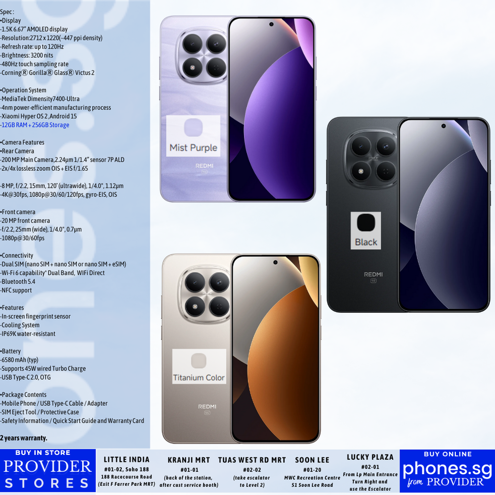 Redmi Note 15 Pro 5G (12GB +12GB Extended RAM/ 256GB Storage